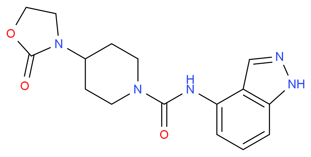 N-1H-indazol-4-yl-4-(2-oxo-1,3-oxazolidin-3-yl)piperidine-1-carboxamide_Molecular_structure_CAS_)