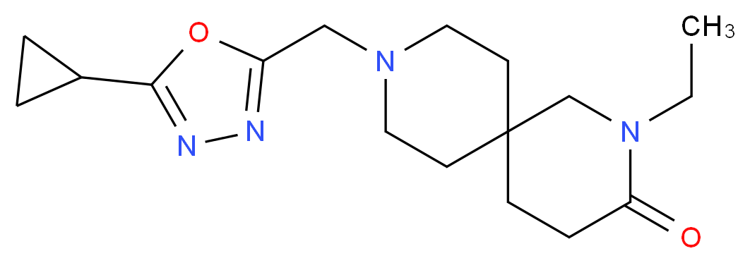9-[(5-cyclopropyl-1,3,4-oxadiazol-2-yl)methyl]-2-ethyl-2,9-diazaspiro[5.5]undecan-3-one_Molecular_structure_CAS_)
