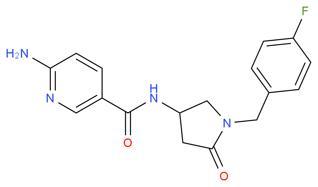 6-amino-N-[1-(4-fluorobenzyl)-5-oxopyrrolidin-3-yl]nicotinamide_Molecular_structure_CAS_)