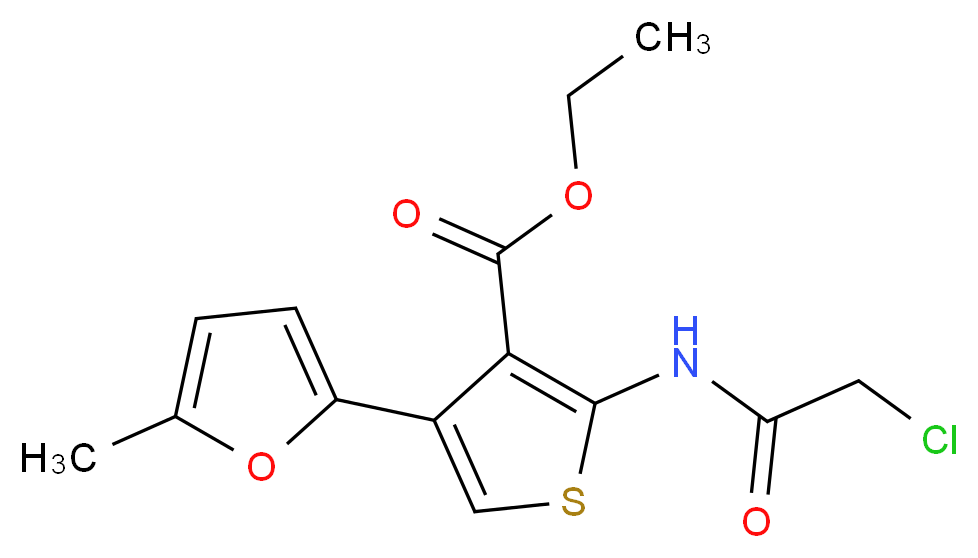 ethyl 2-[(chloroacetyl)amino]-4-(5-methyl-2-furyl)thiophene-3-carboxylate_Molecular_structure_CAS_)