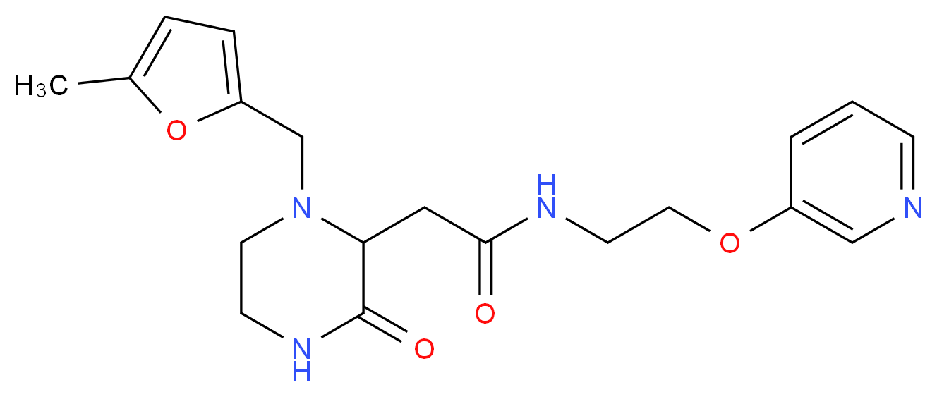 2-{1-[(5-methyl-2-furyl)methyl]-3-oxo-2-piperazinyl}-N-[2-(3-pyridinyloxy)ethyl]acetamide_Molecular_structure_CAS_)