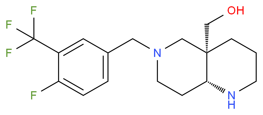 [(4aS*,8aR*)-6-[4-fluoro-3-(trifluoromethyl)benzyl]octahydro-1,6-naphthyridin-4a(2H)-yl]methanol_Molecular_structure_CAS_)
