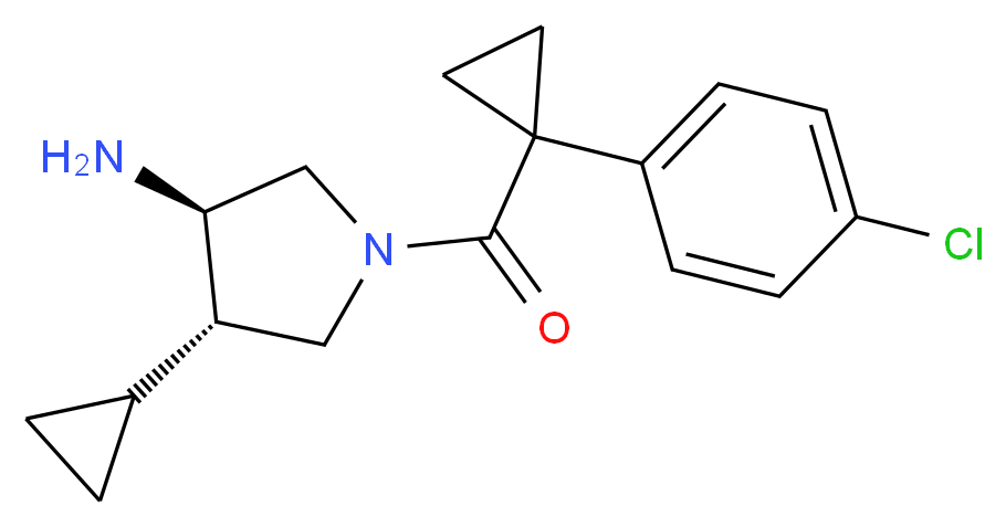 (3R*,4S*)-1-{[1-(4-chlorophenyl)cyclopropyl]carbonyl}-4-cyclopropyl-3-pyrrolidinamine_Molecular_structure_CAS_)