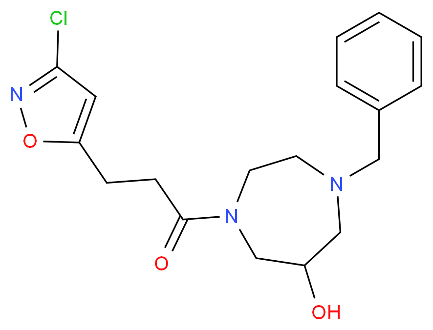 1-benzyl-4-[3-(3-chloro-5-isoxazolyl)propanoyl]-1,4-diazepan-6-ol_Molecular_structure_CAS_)