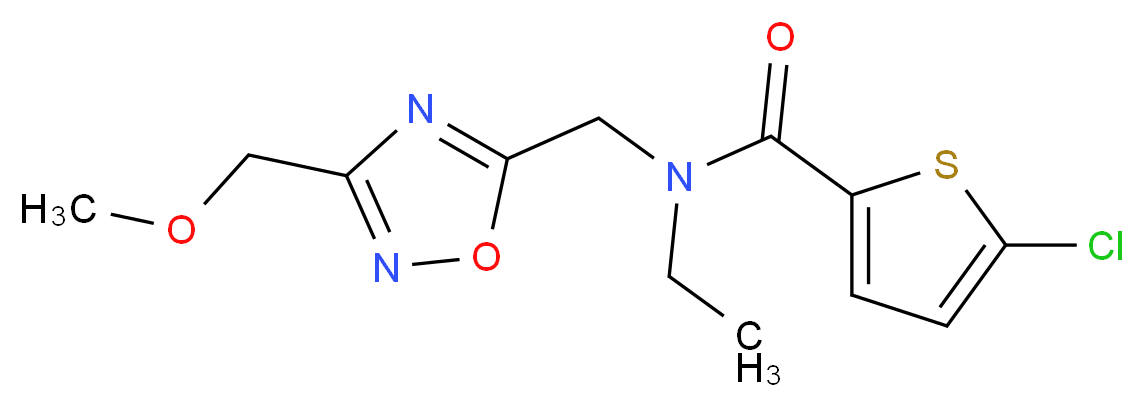 5-chloro-N-ethyl-N-{[3-(methoxymethyl)-1,2,4-oxadiazol-5-yl]methyl}thiophene-2-carboxamide_Molecular_structure_CAS_)