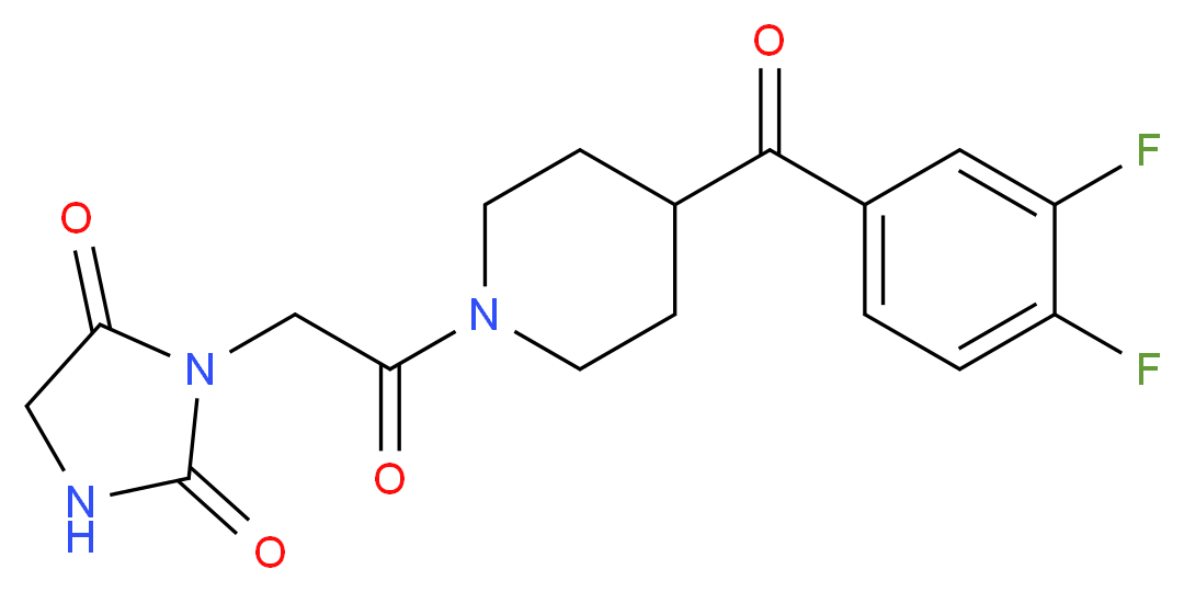 3-{2-[4-(3,4-difluorobenzoyl)-1-piperidinyl]-2-oxoethyl}-2,4-imidazolidinedione_Molecular_structure_CAS_)