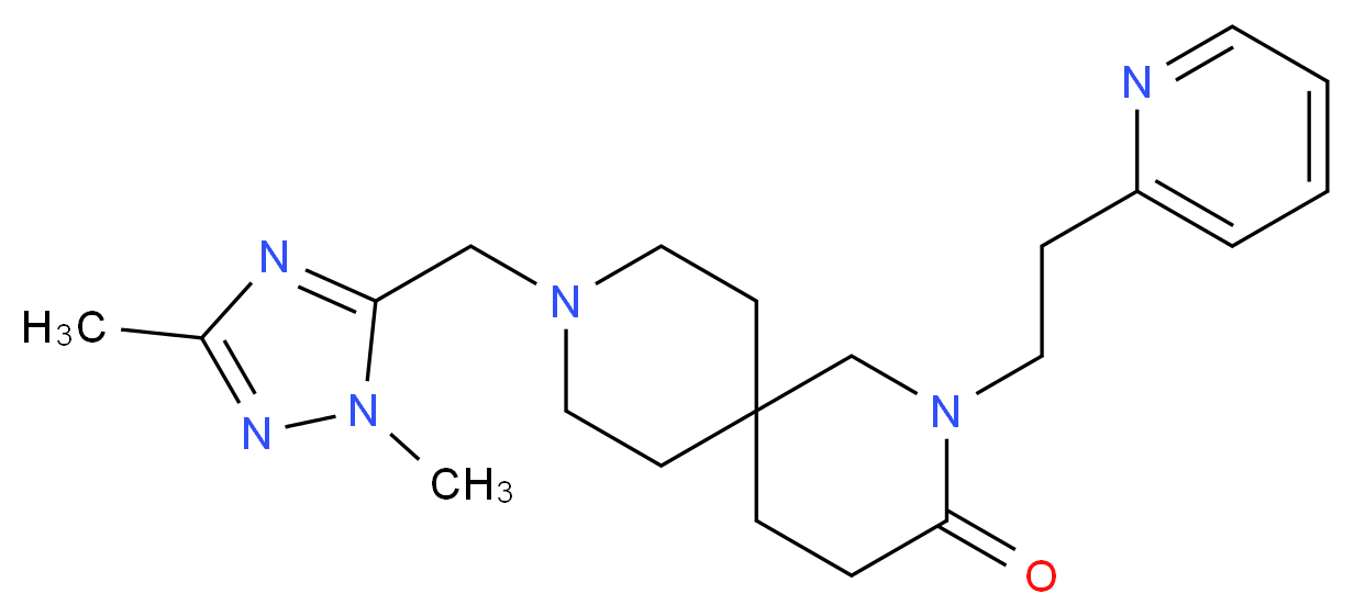 9-[(1,3-dimethyl-1H-1,2,4-triazol-5-yl)methyl]-2-(2-pyridin-2-ylethyl)-2,9-diazaspiro[5.5]undecan-3-one_Molecular_structure_CAS_)