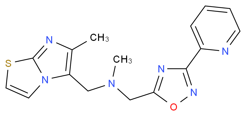 N-methyl-1-(6-methylimidazo[2,1-b][1,3]thiazol-5-yl)-N-{[3-(2-pyridinyl)-1,2,4-oxadiazol-5-yl]methyl}methanamine_Molecular_structure_CAS_)