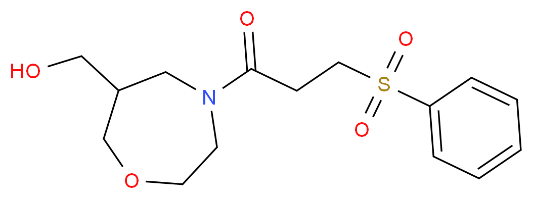 {4-[3-(phenylsulfonyl)propanoyl]-1,4-oxazepan-6-yl}methanol_Molecular_structure_CAS_)