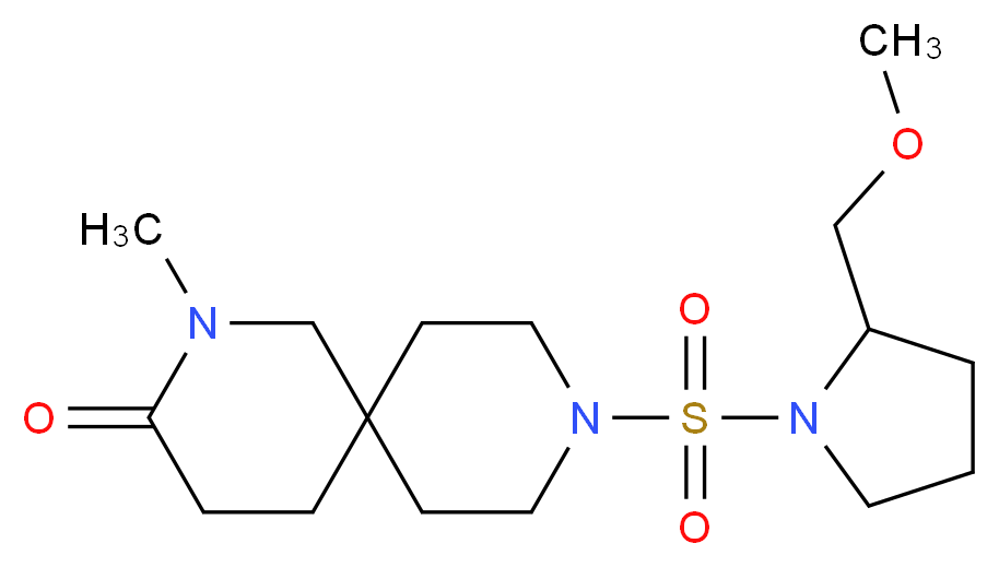 9-{[2-(methoxymethyl)-1-pyrrolidinyl]sulfonyl}-2-methyl-2,9-diazaspiro[5.5]undecan-3-one_Molecular_structure_CAS_)