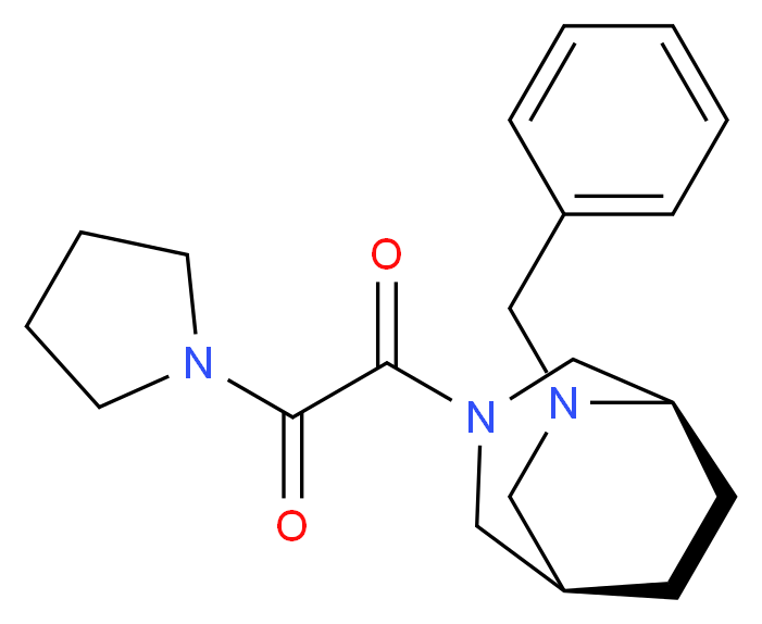 (1R*,5R*)-6-benzyl-3-[oxo(1-pyrrolidinyl)acetyl]-3,6-diazabicyclo[3.2.2]nonane_Molecular_structure_CAS_)