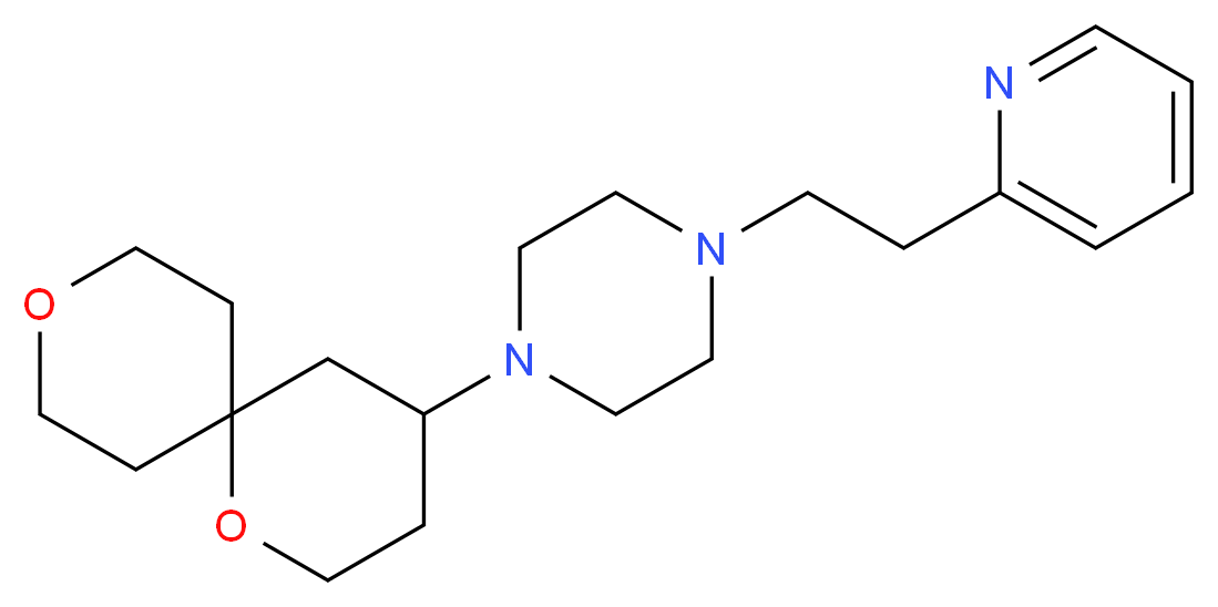 1-(1,9-dioxaspiro[5.5]undec-4-yl)-4-(2-pyridin-2-ylethyl)piperazine_Molecular_structure_CAS_)