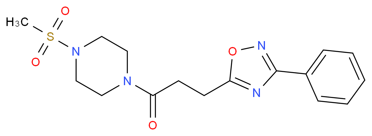 1-(methylsulfonyl)-4-[3-(3-phenyl-1,2,4-oxadiazol-5-yl)propanoyl]piperazine_Molecular_structure_CAS_)