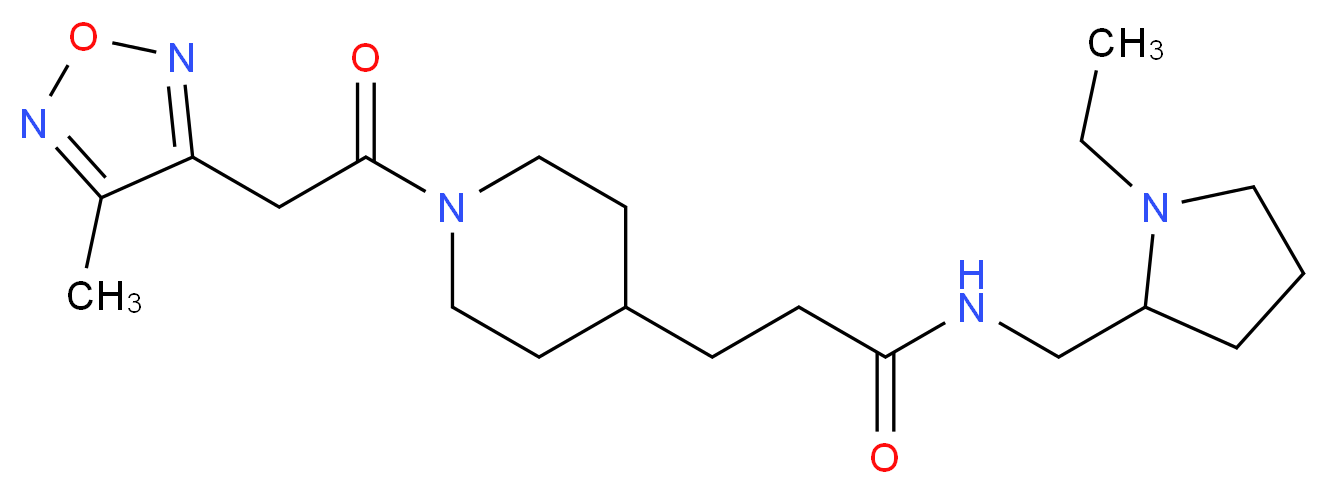 N-[(1-ethyl-2-pyrrolidinyl)methyl]-3-{1-[(4-methyl-1,2,5-oxadiazol-3-yl)acetyl]-4-piperidinyl}propanamide_Molecular_structure_CAS_)