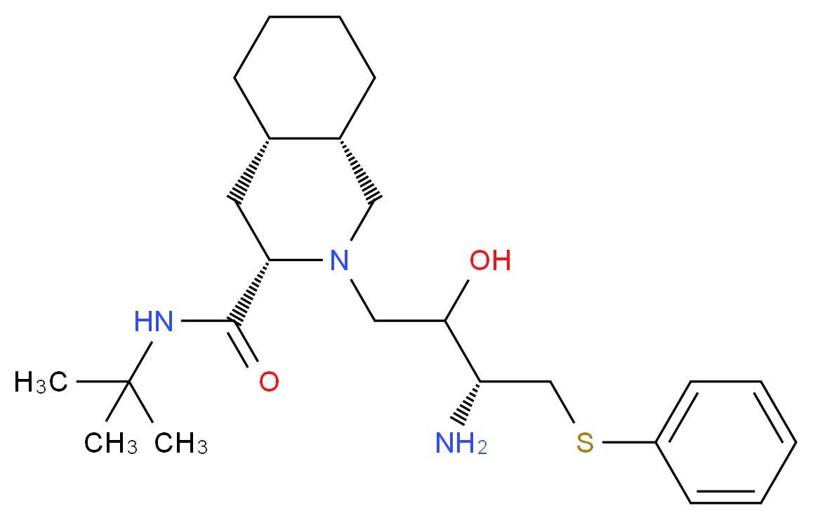 (3S,4aS,8aS)-2-[(2R,3R)-3-Amino-2-hydroxy-4-(phenylthio)butyl]-N-(1,1-dimethylethyl)decahydro-3-isoquinolinecarboxamide  _Molecular_structure_CAS_159878-05-4)