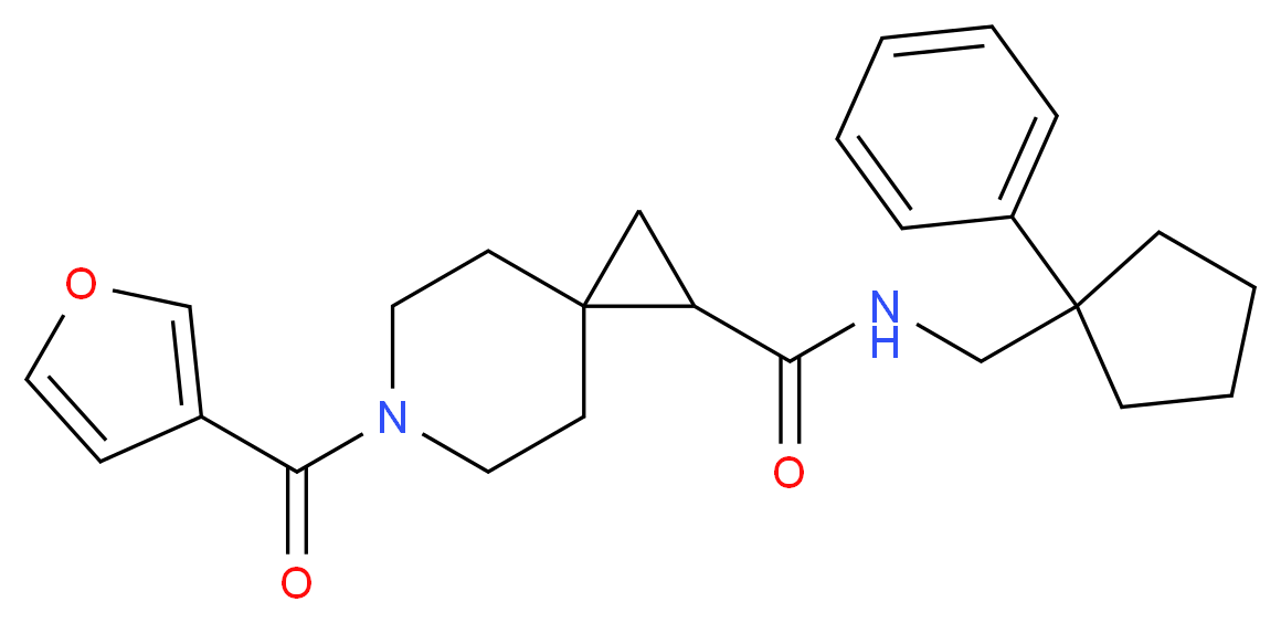 6-(3-furoyl)-N-[(1-phenylcyclopentyl)methyl]-6-azaspiro[2.5]octane-1-carboxamide_Molecular_structure_CAS_)