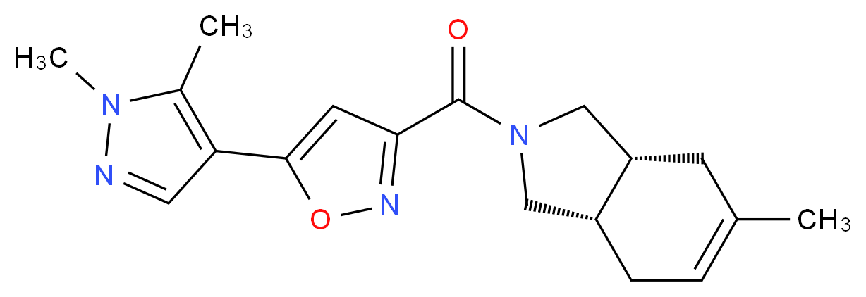 (3aR*,7aS*)-2-{[5-(1,5-dimethyl-1H-pyrazol-4-yl)-3-isoxazolyl]carbonyl}-5-methyl-2,3,3a,4,7,7a-hexahydro-1H-isoindole_Molecular_structure_CAS_)