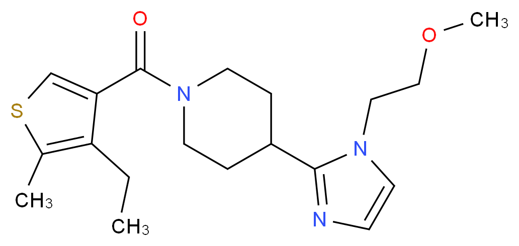 1-[(4-ethyl-5-methyl-3-thienyl)carbonyl]-4-[1-(2-methoxyethyl)-1H-imidazol-2-yl]piperidine_Molecular_structure_CAS_)