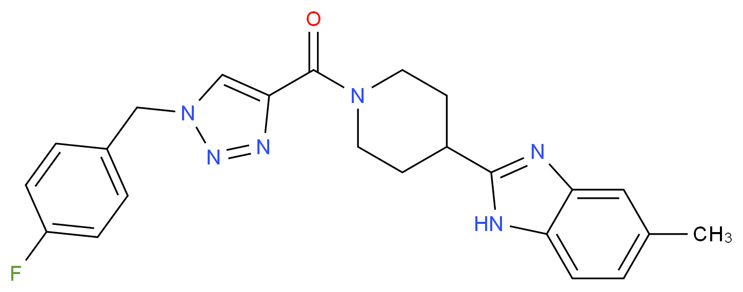 2-(1-{[1-(4-fluorobenzyl)-1H-1,2,3-triazol-4-yl]carbonyl}-4-piperidinyl)-5-methyl-1H-benzimidazole_Molecular_structure_CAS_)