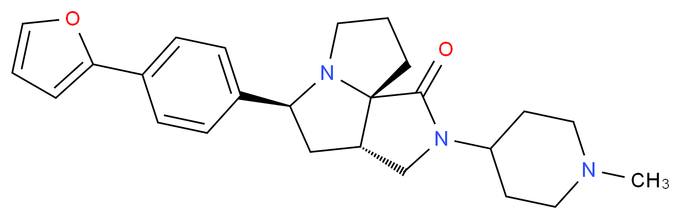 (3aS*,5S*,9aS*)-5-[4-(2-furyl)phenyl]-2-(1-methyl-4-piperidinyl)hexahydro-7H-pyrrolo[3,4-g]pyrrolizin-1(2H)-one_Molecular_structure_CAS_)