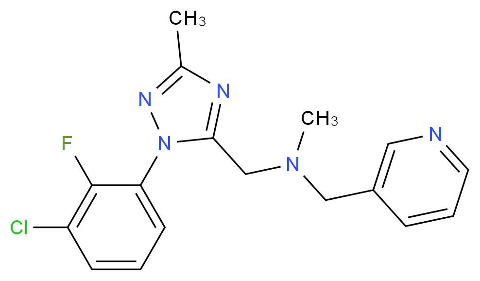 1-[1-(3-chloro-2-fluorophenyl)-3-methyl-1H-1,2,4-triazol-5-yl]-N-methyl-N-(pyridin-3-ylmethyl)methanamine_Molecular_structure_CAS_)