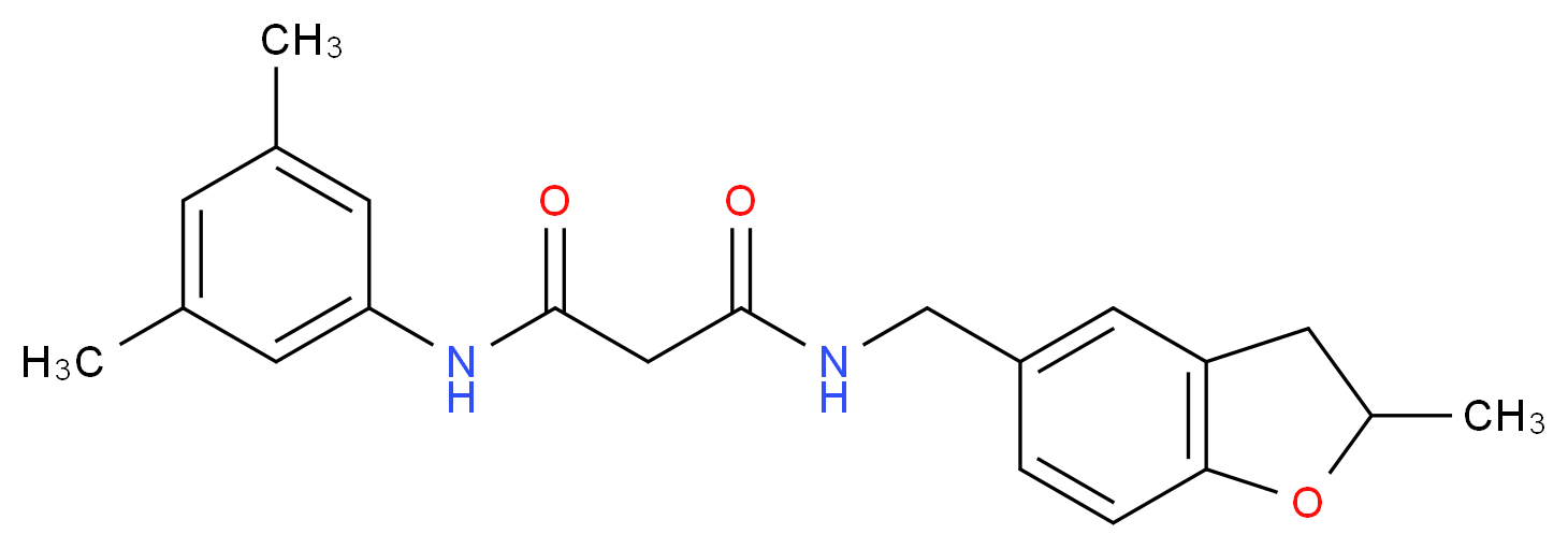 N-(3,5-dimethylphenyl)-N'-[(2-methyl-2,3-dihydro-1-benzofuran-5-yl)methyl]malonamide_Molecular_structure_CAS_)