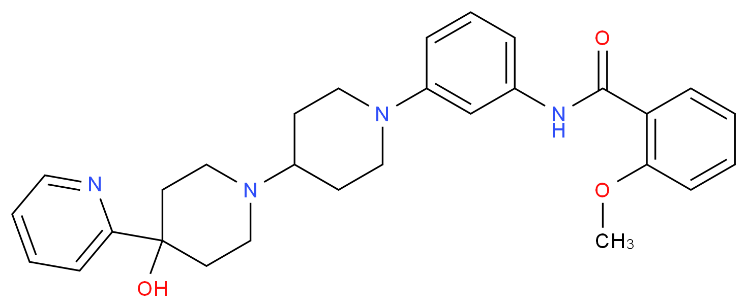 N-{3-[4-hydroxy-4-(2-pyridinyl)-1,4'-bipiperidin-1'-yl]phenyl}-2-methoxybenzamide_Molecular_structure_CAS_)