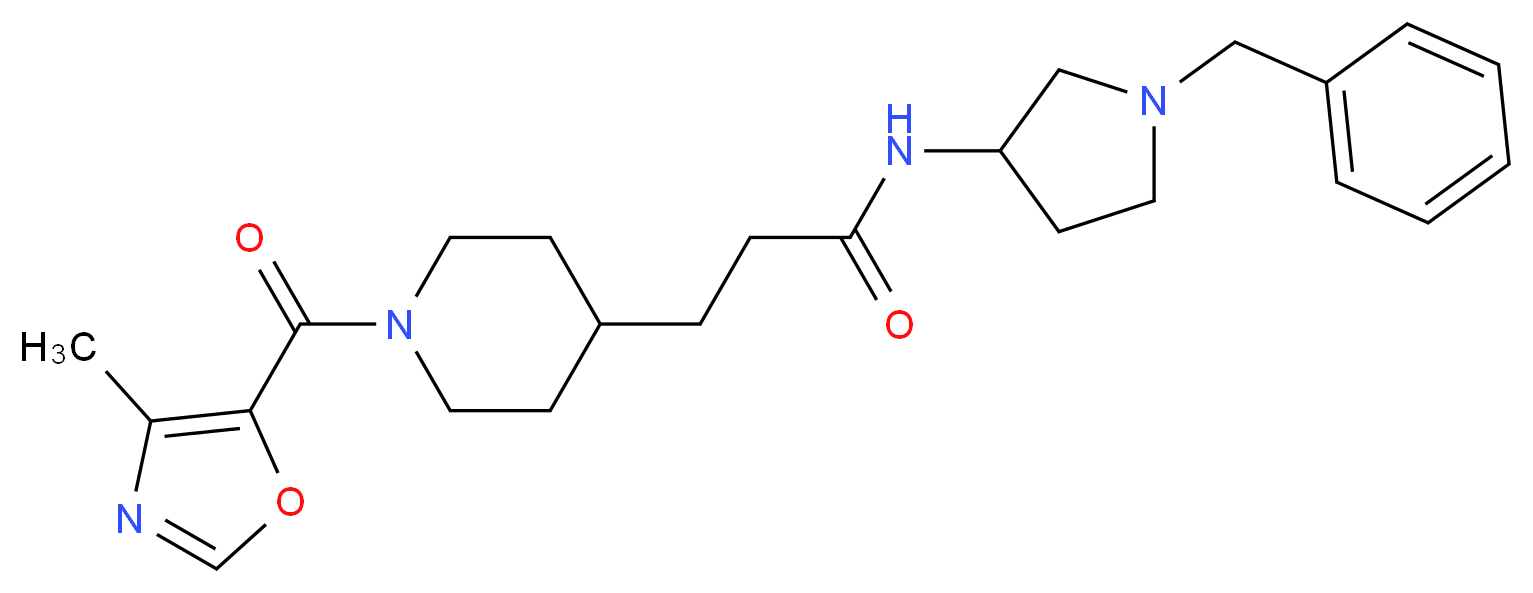 N-(1-benzyl-3-pyrrolidinyl)-3-{1-[(4-methyl-1,3-oxazol-5-yl)carbonyl]-4-piperidinyl}propanamide_Molecular_structure_CAS_)