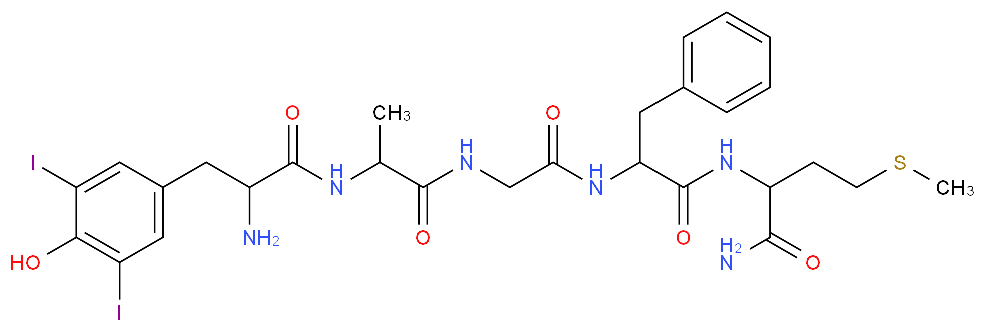 [3,5-Diiodo-Tyr<sup>1</sup>, D-Ala<sup>2</sup>, Met<sup>5</sup>]-ENKEPHALINAMIDE_Molecular_structure_CAS_103226-15-9)