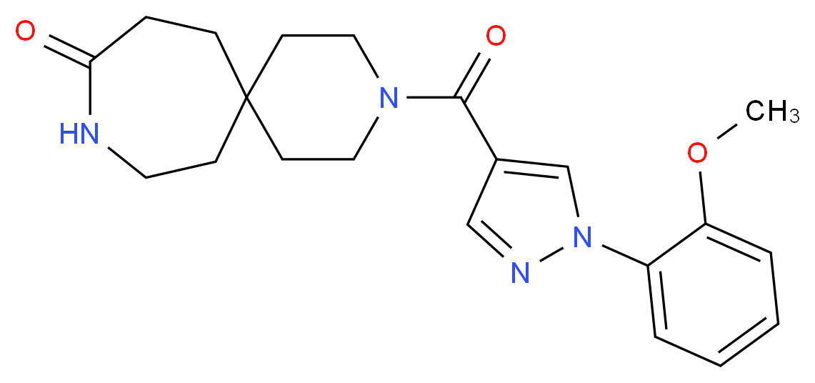 3-{[1-(2-methoxyphenyl)-1H-pyrazol-4-yl]carbonyl}-3,9-diazaspiro[5.6]dodecan-10-one_Molecular_structure_CAS_)