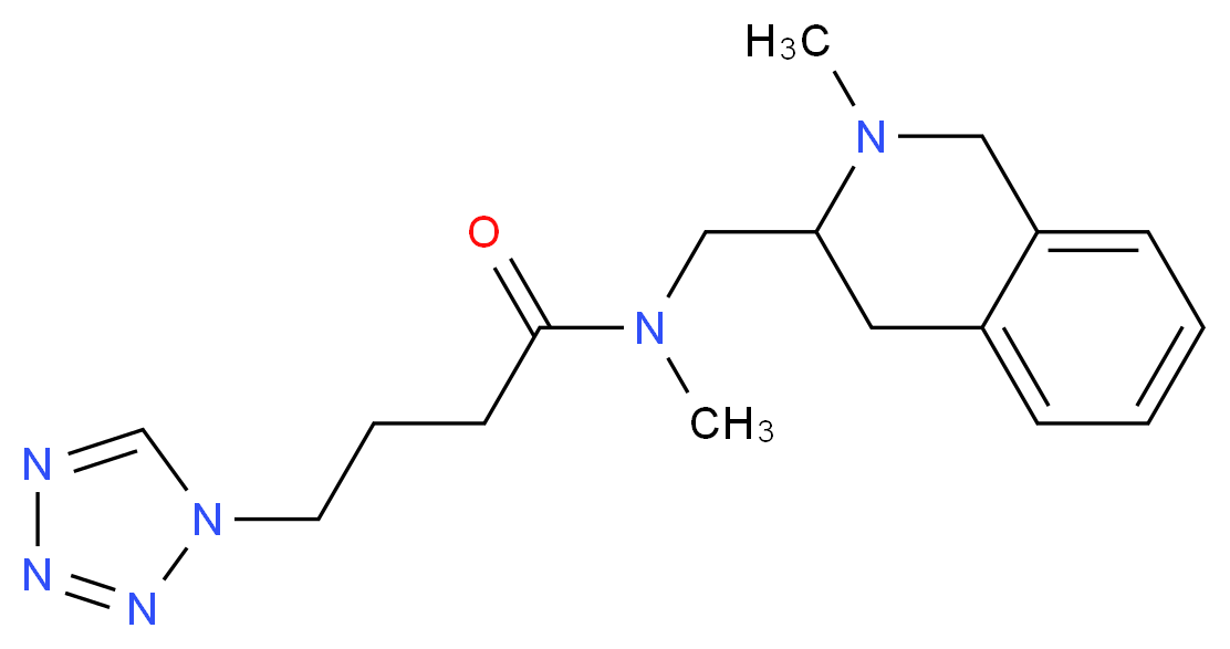 N-methyl-N-[(2-methyl-1,2,3,4-tetrahydro-3-isoquinolinyl)methyl]-4-(1H-tetrazol-1-yl)butanamide_Molecular_structure_CAS_)