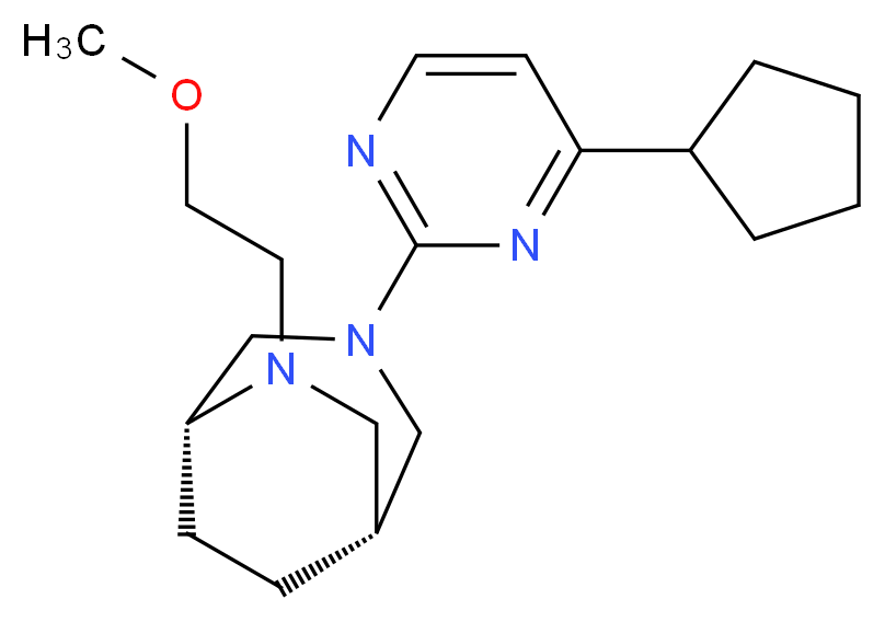 (1R*,5R*)-3-(4-cyclopentylpyrimidin-2-yl)-6-(2-methoxyethyl)-3,6-diazabicyclo[3.2.2]nonane_Molecular_structure_CAS_)