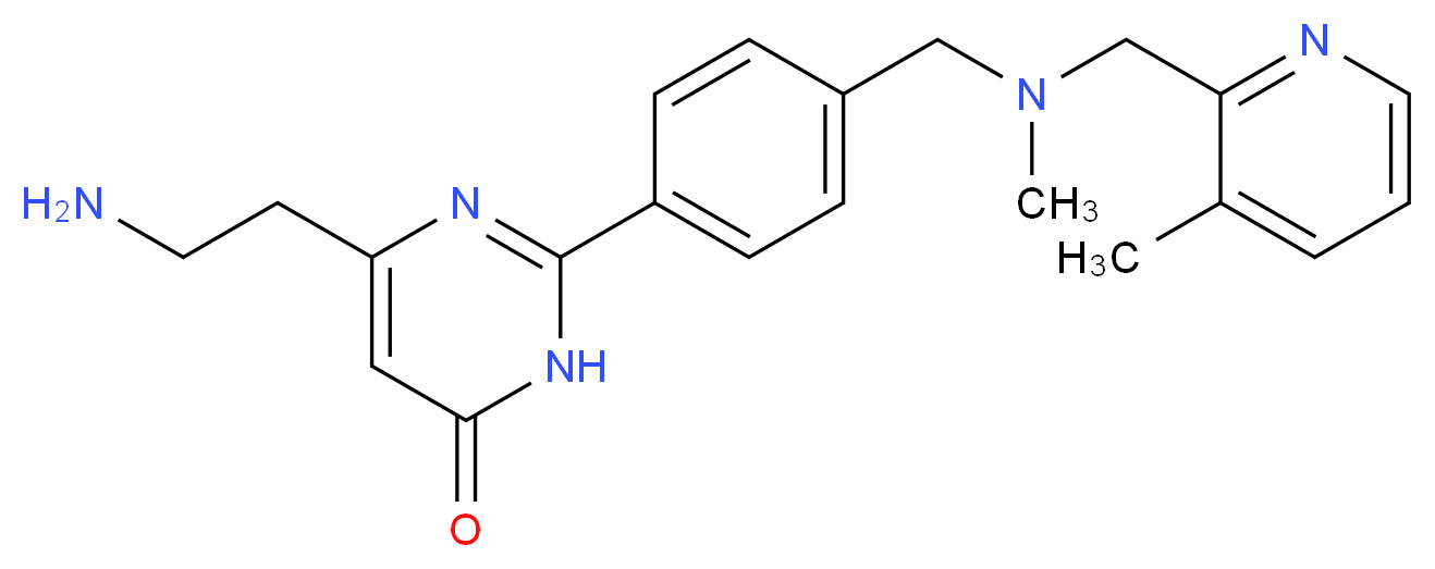 6-(2-aminoethyl)-2-[4-({methyl[(3-methylpyridin-2-yl)methyl]amino}methyl)phenyl]pyrimidin-4(3H)-one_Molecular_structure_CAS_)