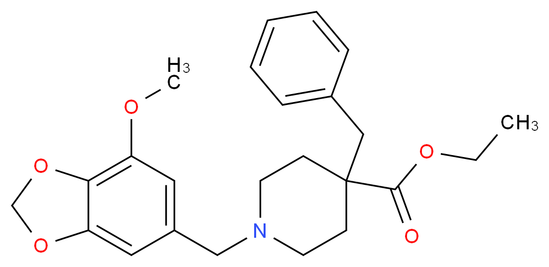 ethyl 4-benzyl-1-[(7-methoxy-1,3-benzodioxol-5-yl)methyl]-4-piperidinecarboxylate_Molecular_structure_CAS_)