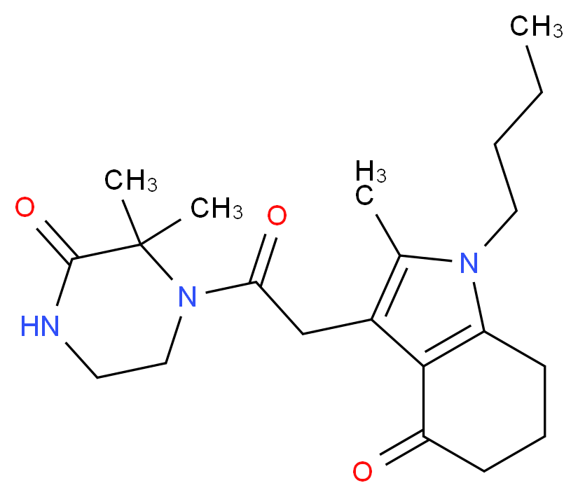 1-butyl-3-[2-(2,2-dimethyl-3-oxo-1-piperazinyl)-2-oxoethyl]-2-methyl-1,5,6,7-tetrahydro-4H-indol-4-one_Molecular_structure_CAS_)