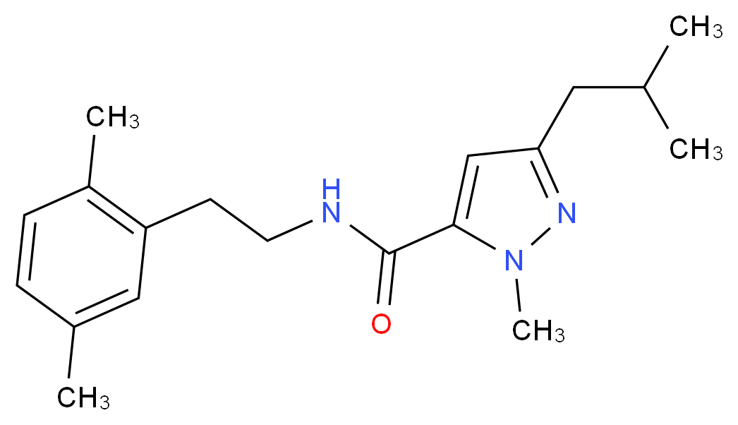 N-[2-(2,5-dimethylphenyl)ethyl]-3-isobutyl-1-methyl-1H-pyrazole-5-carboxamide_Molecular_structure_CAS_)