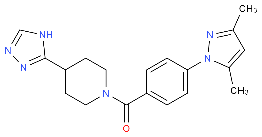1-[4-(3,5-dimethyl-1H-pyrazol-1-yl)benzoyl]-4-(4H-1,2,4-triazol-3-yl)piperidine_Molecular_structure_CAS_)