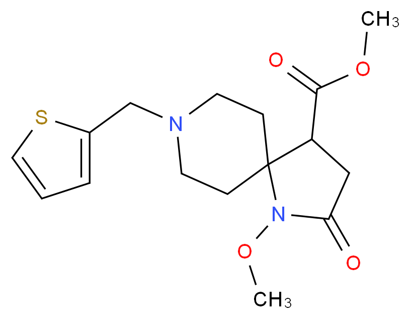 methyl 1-methoxy-2-oxo-8-(2-thienylmethyl)-1,8-diazaspiro[4.5]decane-4-carboxylate_Molecular_structure_CAS_)