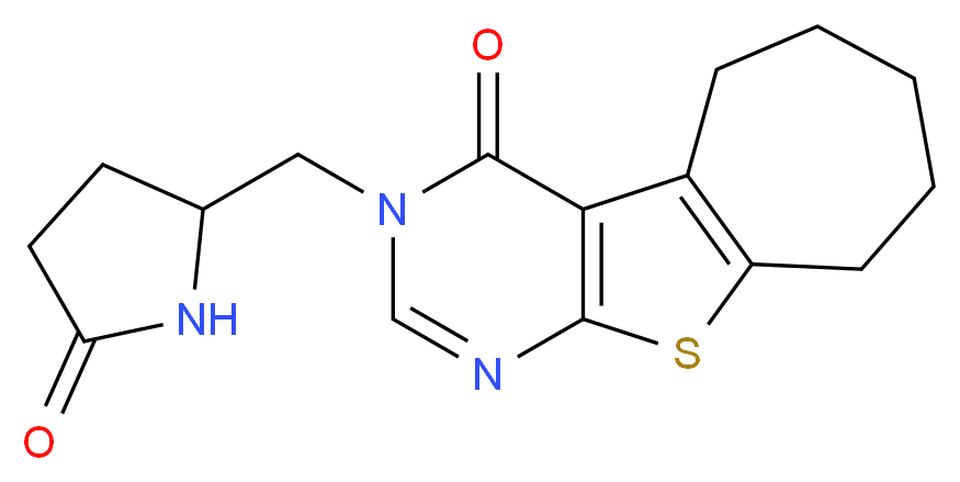 3-[(5-oxopyrrolidin-2-yl)methyl]-3,5,6,7,8,9-hexahydro-4H-cyclohepta[4,5]thieno[2,3-d]pyrimidin-4-one_Molecular_structure_CAS_)