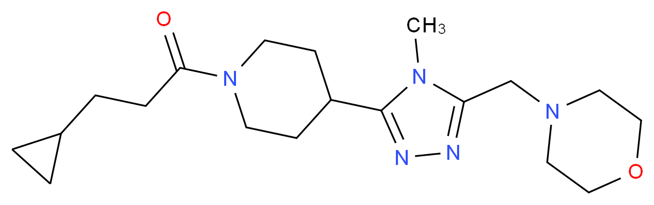 4-({5-[1-(3-cyclopropylpropanoyl)piperidin-4-yl]-4-methyl-4H-1,2,4-triazol-3-yl}methyl)morpholine_Molecular_structure_CAS_)