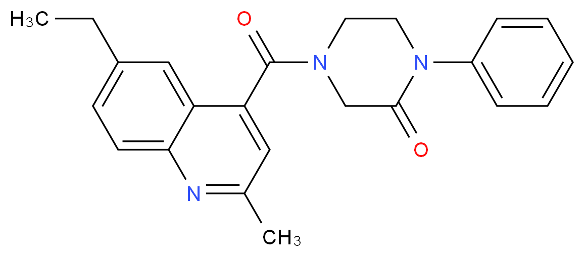 4-[(6-ethyl-2-methyl-4-quinolinyl)carbonyl]-1-phenyl-2-piperazinone_Molecular_structure_CAS_)