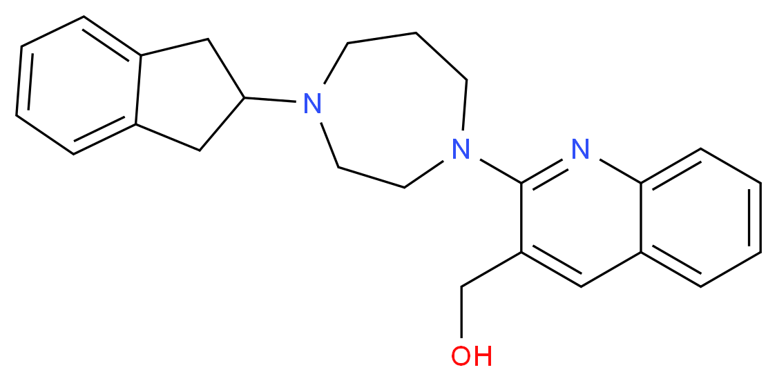 {2-[4-(2,3-dihydro-1H-inden-2-yl)-1,4-diazepan-1-yl]-3-quinolinyl}methanol_Molecular_structure_CAS_)