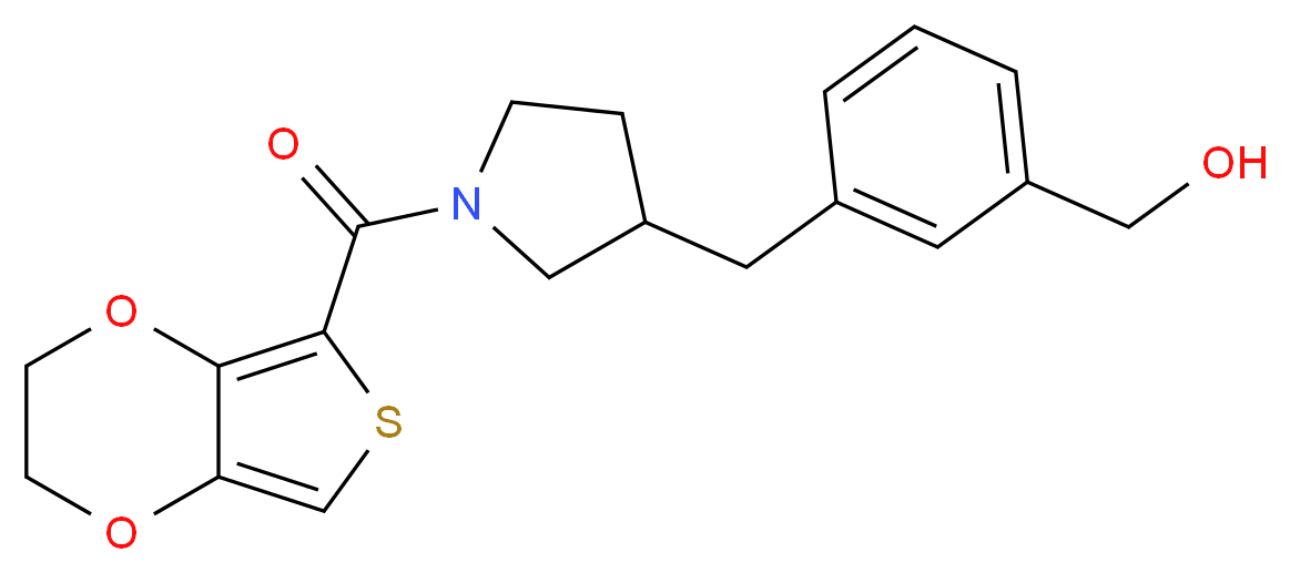 (3-{[1-(2,3-dihydrothieno[3,4-b][1,4]dioxin-5-ylcarbonyl)pyrrolidin-3-yl]methyl}phenyl)methanol_Molecular_structure_CAS_)