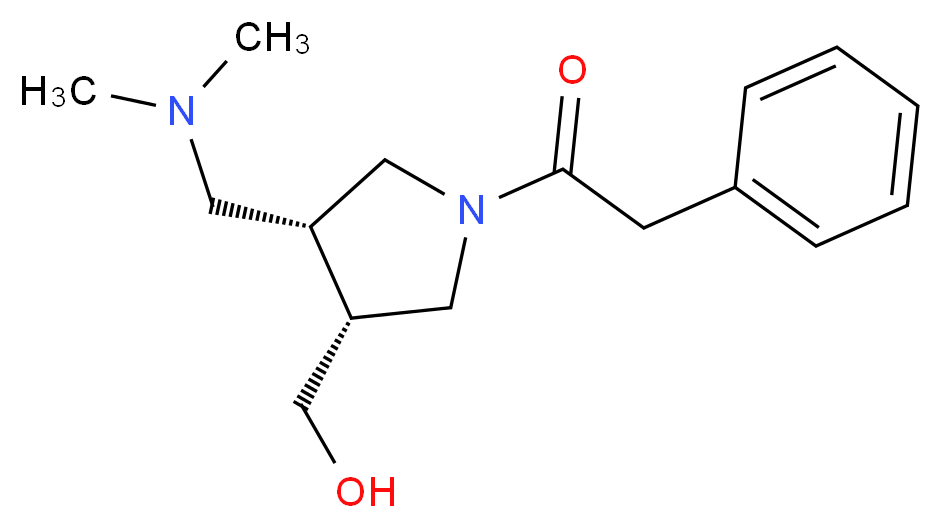[(3R*,4R*)-4-[(dimethylamino)methyl]-1-(phenylacetyl)pyrrolidin-3-yl]methanol_Molecular_structure_CAS_)