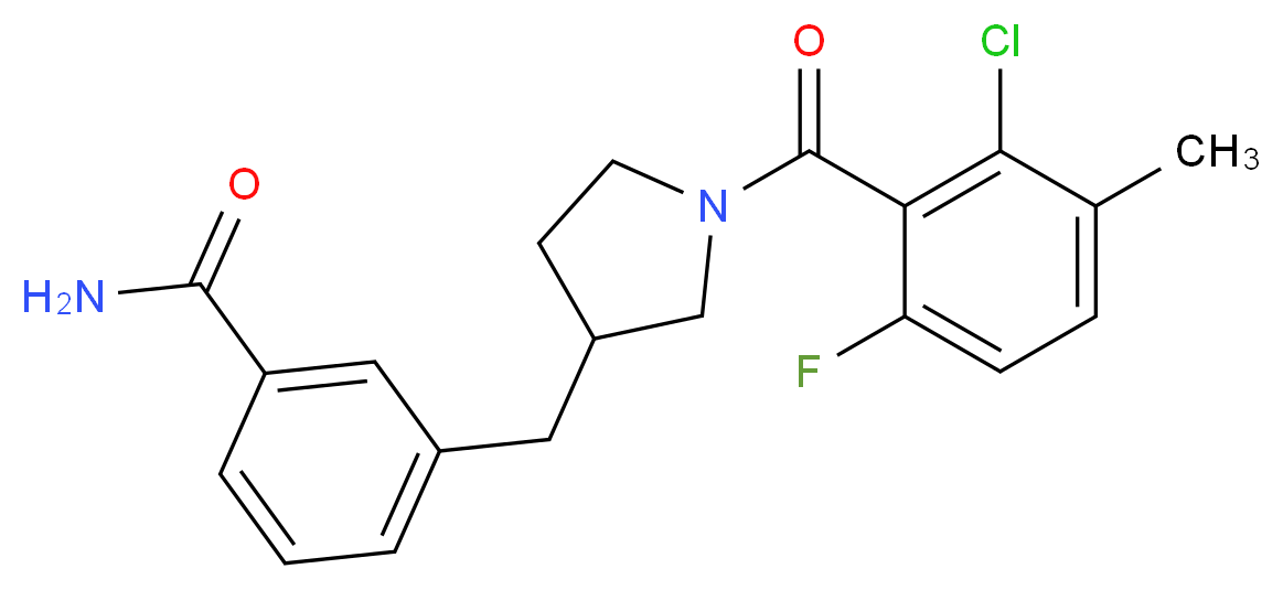 3-{[1-(2-chloro-6-fluoro-3-methylbenzoyl)pyrrolidin-3-yl]methyl}benzamide_Molecular_structure_CAS_)