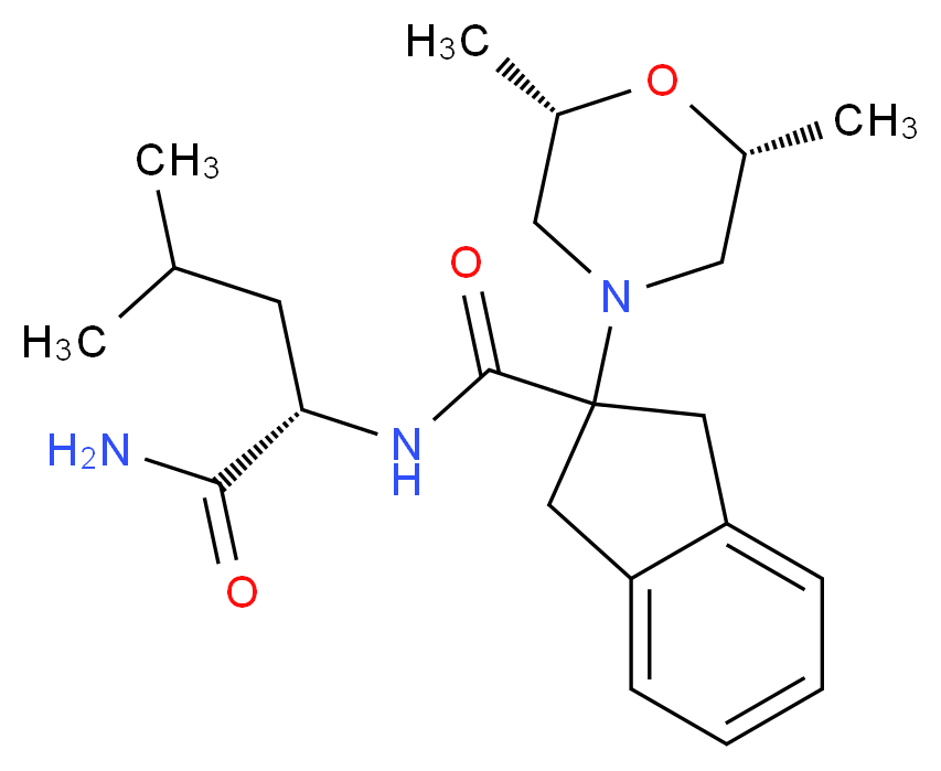 N-[(1S)-1-(aminocarbonyl)-3-methylbutyl]-2-[(2R,6S)-2,6-dimethyl-4-morpholinyl]-2-indanecarboxamide_Molecular_structure_CAS_)