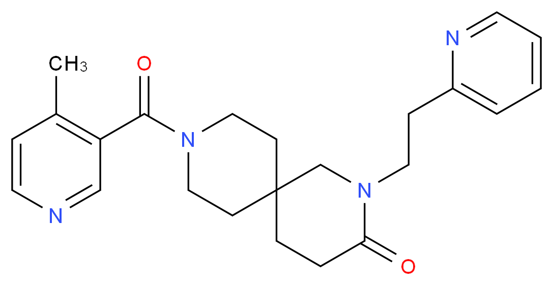 9-[(4-methylpyridin-3-yl)carbonyl]-2-(2-pyridin-2-ylethyl)-2,9-diazaspiro[5.5]undecan-3-one_Molecular_structure_CAS_)