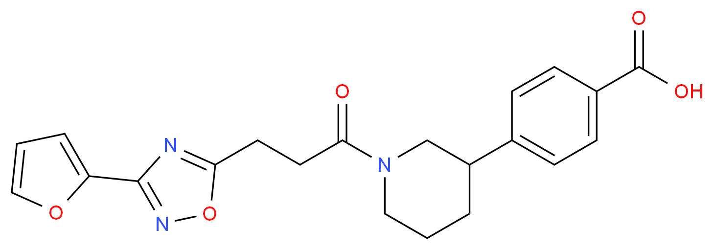 4-(1-{3-[3-(2-furyl)-1,2,4-oxadiazol-5-yl]propanoyl}piperidin-3-yl)benzoic acid_Molecular_structure_CAS_)