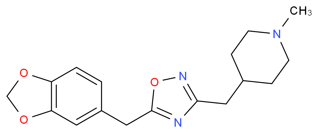 4-{[5-(1,3-benzodioxol-5-ylmethyl)-1,2,4-oxadiazol-3-yl]methyl}-1-methylpiperidine_Molecular_structure_CAS_)