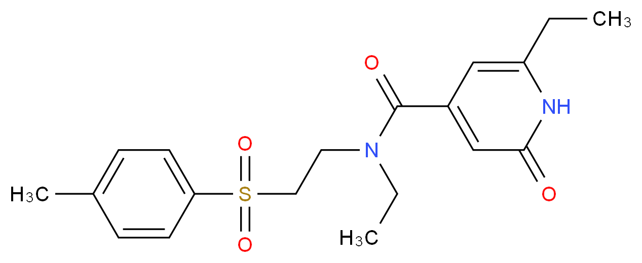 N,6-diethyl-N-{2-[(4-methylphenyl)sulfonyl]ethyl}-2-oxo-1,2-dihydropyridine-4-carboxamide_Molecular_structure_CAS_)